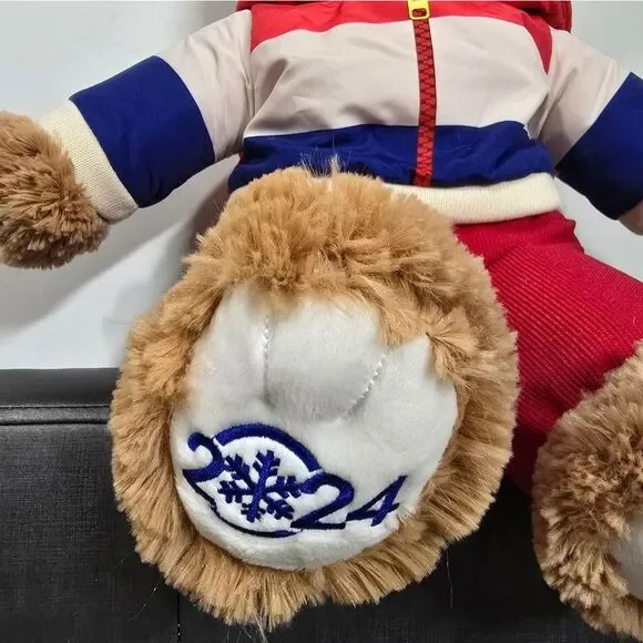 NEW 2024 Snowflake 20"  TEDDY BEAR w Christmas Red-White-Blue Ski Jacket & Hat - Picture 4 of 6